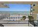 Enjoy ocean views from this private balcony with seating and a clear view of the beach at 14700 Gulf Blvd # 405, Madeira Beach, FL 33708