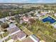 Aerial view of the property highlighting the backyard and surrounding neighborhood at 5337 Treig Ln, Wesley Chapel, FL 33545