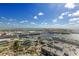 Panoramic aerial view showcasing the city skyline and busy harbor at 1209 E Cumberland Ave # 2802, Tampa, FL 33602