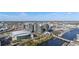 Scenic aerial view of the city skyline and waterfront, highlighting urban living at 1209 E Cumberland Ave # 2802, Tampa, FL 33602