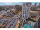 Beautiful aerial view showcases downtown Tampa with a view of modern buildings, parking, and a pool at 1209 E Cumberland Ave # 2802, Tampa, FL 33602