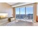 Inviting bedroom featuring a large window with a spectacular view and modern decor at 1209 E Cumberland Ave # 2802, Tampa, FL 33602