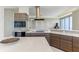 Bright open kitchen featuring custom cabinetry, stainless steel range hood, and a large countertop work space at 1209 E Cumberland Ave # 2802, Tampa, FL 33602