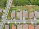 Directly above a row of homes with inviting backyard pools and well-kept landscaping in a Gathering friendly neighborhood at 13069 Paddock Wood Pl, Riverview, FL 33579