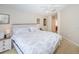 A comfortable bedroom with white furniture and a ceiling fan at 18186 Sandy Pointe Dr, Tampa, FL 33647
