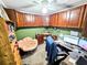 Bright office space with a chair, built-in cabinets, a desk, and carpet flooring at 1988 Georgia S Cir, Clearwater, FL 33760
