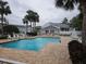 Community pool surrounded by lounge chairs and lush landscaping at 1988 Georgia S Cir, Clearwater, FL 33760