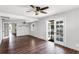 This spacious living room includes beautiful wood look floors and a french door to the exterior at 200 S Bayshore Blvd, Clearwater, FL 33759