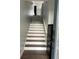 Inviting staircase with hardwood treads, white risers, and modern accents at 2900 W Azeele St # H, Tampa, FL 33609