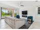Spacious living area featuring seamless indoor-outdoor flow and contemporary design elements at 4228 Isonzo Way, Wesley Chapel, FL 33543