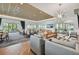 The lounge area is a large, open space with comfortable seating, a TV, and access to the outdoor dining area at 4228 Isonzo Way, Wesley Chapel, FL 33543