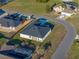 Aerial view of house showing roof, landscaping, and location on cul-de-sac at 5433 Chestnut Ridge Rd, Dade City, FL 33523