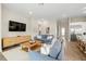 Cozy living room with a large sectional sofa, wooden coffee table, and modern decor at 2630 Yellow Sundial Loop, Ruskin, FL 33570