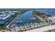 Aerial view of the marina showing several boats docked along the slips at 2630 Yellow Sundial Loop, Ruskin, FL 33570