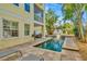 Backyard pool and patio, offering an outdoor oasis for relaxation and entertainment at 536 Ontario Ave, Crystal Beach, FL 34681