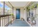Cozy patio featuring sliding glass doors, plants, and scenic outdoor views at 9100 Dr Martin Luther King Jr N St # 1508, St Petersburg, FL 33702