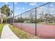 Community tennis court with a black chain link fence and a sidewalk at 9100 Dr Martin Luther King Jr N St # 1508, St Petersburg, FL 33702