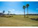 Expansive golf course view featuring manicured greens, mature palm trees, and blue skies, providing a picturesque setting at 10237 Collar Dr, San Antonio, FL 33576