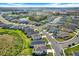 Aerial view of the community showcasing the well-planned neighborhood layout, lush greenery, and nearby lake at 10432 High Noon Trl, Parrish, FL 34219
