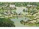 Aerial view of waterfront homes on canals and islands at 1504 Valley Forge Blvd, Sun City Center, FL 33573