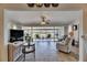 Bright living area featuring an open floor plan and serene water views at 1504 Valley Forge Blvd, Sun City Center, FL 33573