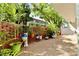The outdoor patio has brick wall with planters at 2630 Pearce Dr # 107, Clearwater, FL 33764
