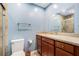Bathroom with vanity, stone countertop, and walk-in shower at 2934 Lichen Ln # C, Clearwater, FL 33760