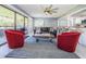 Spacious living area with a view to the kitchen, comfortable seating, and outdoor access at 36750 Us Highway 19 N # 6-214, Palm Harbor, FL 34684