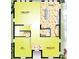 First floor layout featuring kitchen, Gathering room, dining/flex room, den, and powder room, highlighting space and design at 7125 6Th N Ave, St Petersburg, FL 33710