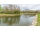 A tranquil pond surrounded by lush greenery and rocks at 10011 Tranquility Way, Tampa, FL 33625