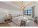 Bright bedroom with neutral decor, tray ceiling, and large window at 19410 Indian Rock Pl, Lakewood Ranch, FL 34211