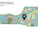 Community map highlighting lot locations within the Mystique neighborhood at 19410 Indian Rock Pl, Lakewood Ranch, FL 34211