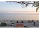 Peaceful waterfront backyard with a bench, lush landscaping, and a clear view of the bridge at 2158 Blossom S Way, St Petersburg, FL 33712
