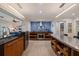 Stylish kitchen featuring sleek countertops, modern appliances, and blue tiled backsplash at 2158 Blossom S Way, St Petersburg, FL 33712