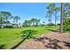 Scenic golf course view with lush green grass, mature trees, and blue sky in a well-maintained community at 2348 Rolling View Dr, Spring Hill, FL 34606