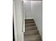 Carpeted staircase with a white handrail at 247 Rex Pl # G, Madeira Beach, FL 33708