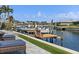This property has a private dock with a boat lift for waterfront enjoyment at 4901 Lansing St Ne, St Petersburg, FL 33703