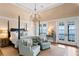 Tranquil main bedroom featuring a four-poster bed, sitting area, and waterfront views at 72 Adalia Ave, Tampa, FL 33606
