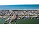 Fantastic aerial view of the neighborhood that offers both beach and boating at 102 23Rd St, Belleair Beach, FL 33786