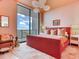Stylish bedroom featuring a large window with city views and a comfortable bed at 2912 W Santiago St # 1504, Tampa, FL 33629