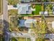 Aerial view of the property, showcasing the backyard with an artificial lawn and outdoor kitchen setup at 2530 Sunset Dr, Largo, FL 33770