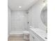 Modern bathroom with a walk-in shower and sleek vanity at 2530 Sunset Dr, Largo, FL 33770