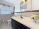 Elegant bathroom with vanity sink and drawers, decorative mirror, and stylish decor at 4100 Narvarez S Way, St Petersburg, FL 33712