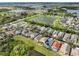 An aerial view of a beautiful community with mature landscaping and water features at 5124 Clover Mist Dr, Apollo Beach, FL 33572