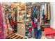 Walk-in closet providing ample storage space for clothing and accessories at 25325 Welsh Poppy Way, Land O Lakes, FL 34639