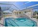 Backyard showcasing the pool and the screened-in enclosure, offering privacy and protection at 4320 51St S Ave, St Petersburg, FL 33711