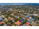 Breathtaking aerial shot of a vibrant neighborhood with an assortment of homes amidst lush landscapes, ocean visible in distance at 4610 W Lamb Ave, Tampa, FL 33629