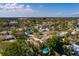 Aerial view of a neighborhood with a pool and mature trees providing a serene atmosphere at 5611 Venetian Ne Blvd, St Petersburg, FL 33703