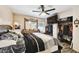 A bright, spacious main bedroom features attractive wall texture, wood floors and a large closet at 200 W Louisiana Ave, Tampa, FL 33603