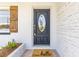 Close-up of the front door, showcasing its design and the welcoming entrance at 1464 S Evergreen Ave, Clearwater, FL 33756